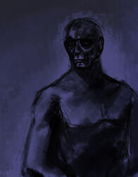 Lokk the Barghest King-Digital charcoal